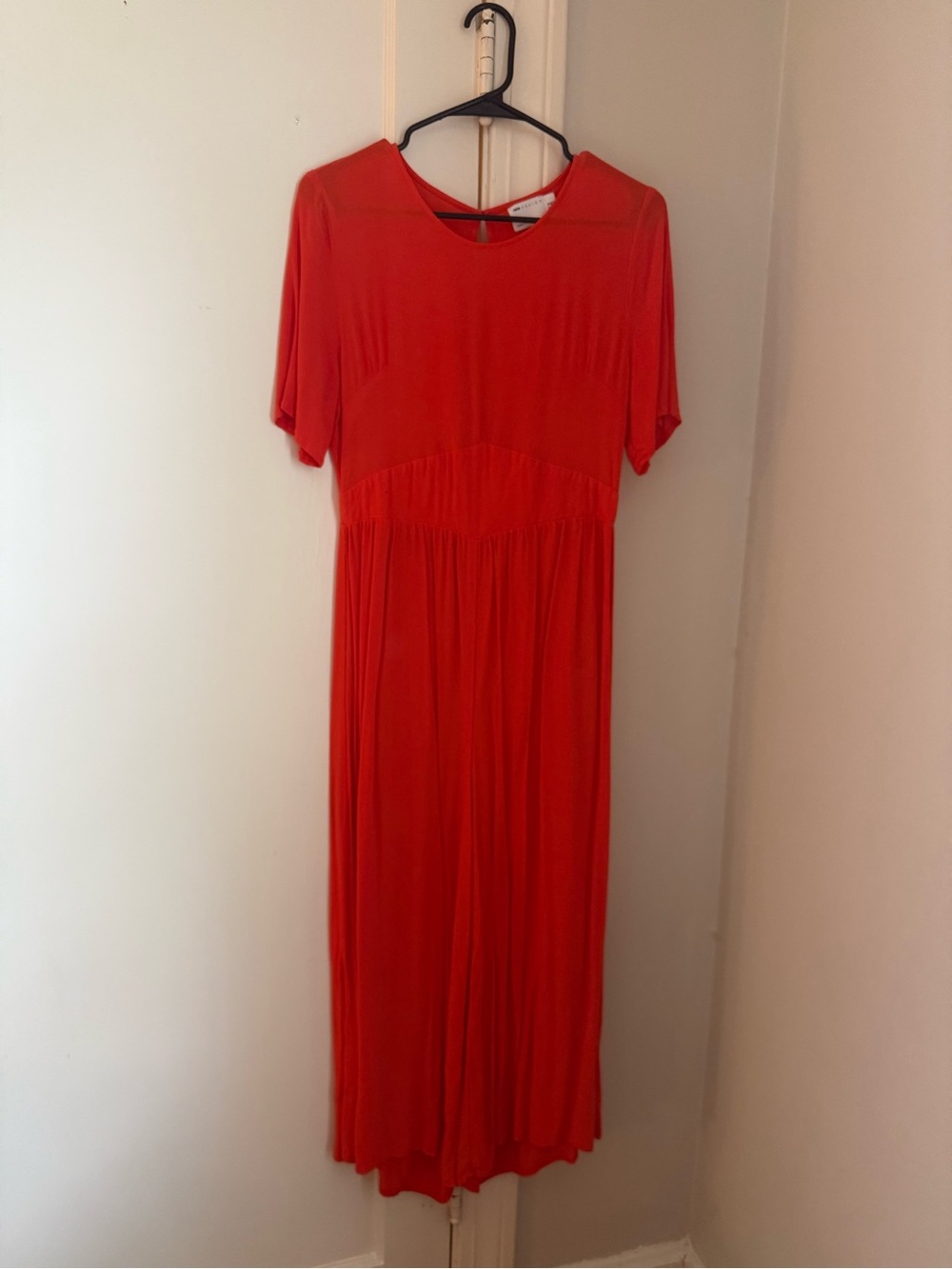Red Short-Sleeve Jumpsuit
